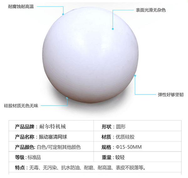 硅胶球常用规格Φ8、Φ12、Φ15、Φ16、Φ18、Φ20、Φ25、Φ28、Φ30、Φ33、Φ35、Φ40、Φ43、Φ45、Φ50mm、Φ55、Φ60、Φ65、Φ70、Φ72、Φ80、Φ100mm 